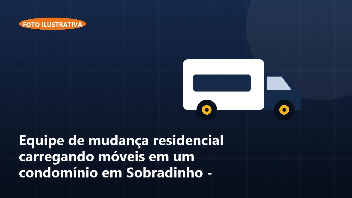 Equipe de mudança residencial carregando móveis em um condomínio em Sobradinho - DF