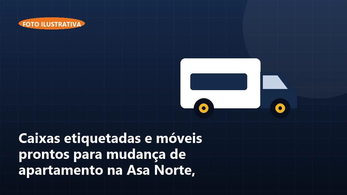 Caixas etiquetadas e móveis prontos para mudança de apartamento na Asa Norte, Brasília - DF
