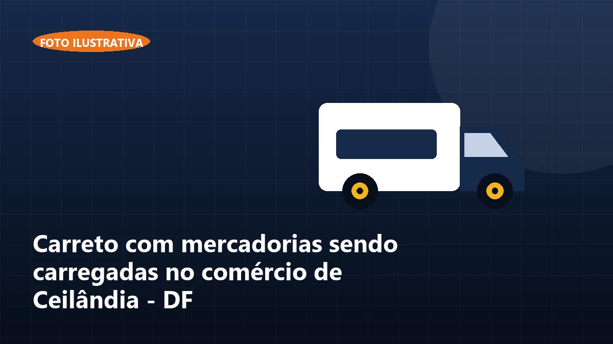 Carreto com mercadorias sendo carregadas no comércio de Ceilândia - DF